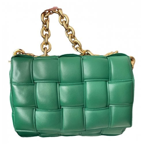 Pre-owned Bottega Veneta Chain Cassette Leather Crossbody Bag In Green