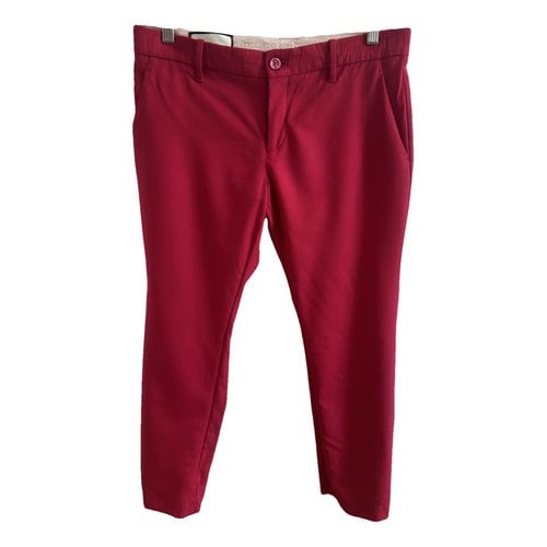 Pre-owned Gucci Wool Trousers In Pink