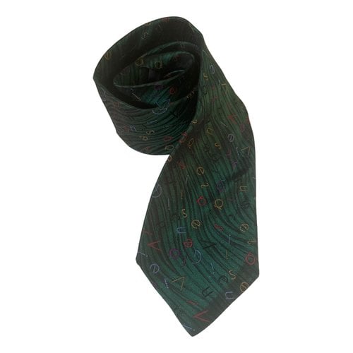 Pre-owned Versace Silk Tie In Green