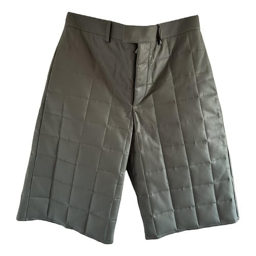 Pre-owned Bottega Veneta Leather Trousers In Grey