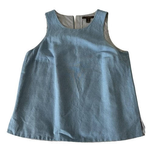 Pre-owned Louis Vuitton Linen Top In Blue