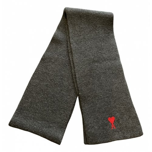 Pre-owned Ami Alexandre Mattiussi Wool Scarf In Grey