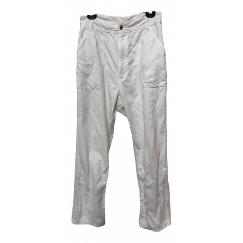Pre-owned Issey Miyake Trousers In White