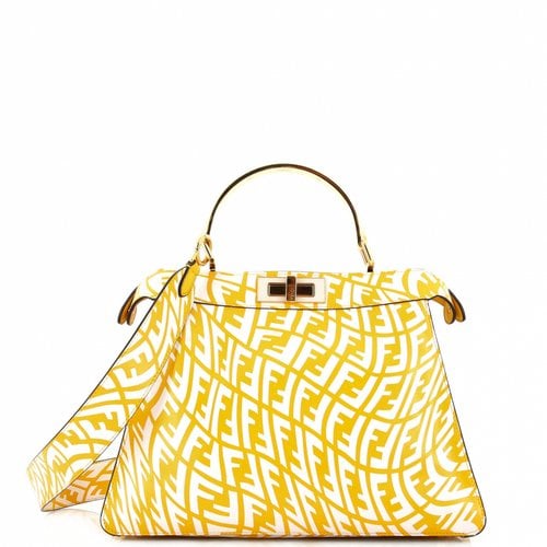 Pre-owned Fendi Leather Handbag In Yellow