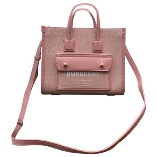 Pre-owned Burberry Freya Cloth Bag In Pink