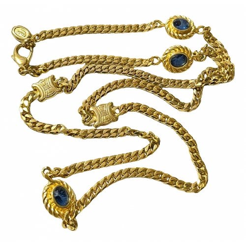 Pre-owned Celine Long Necklace In Gold