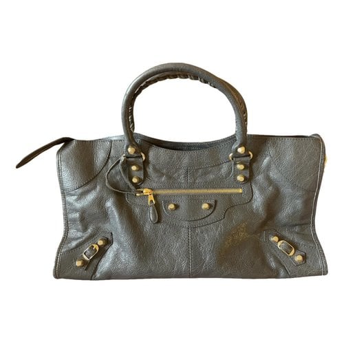 Pre-owned Balenciaga Part Time Leather Handbag In Grey