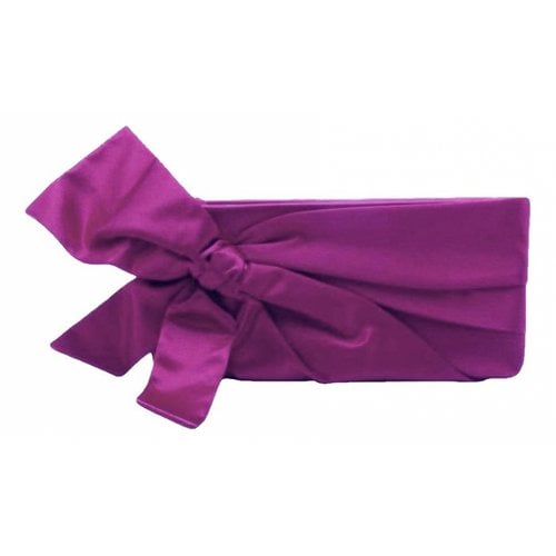 Pre-owned Valentino Garavani Silk Clutch Bag In Purple