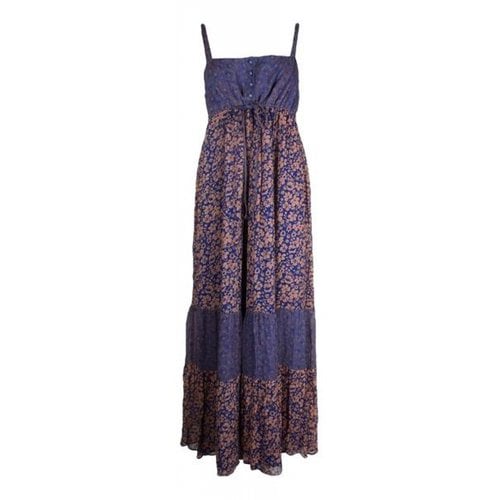 Pre-owned Anna Sui Silk Dress In Blue