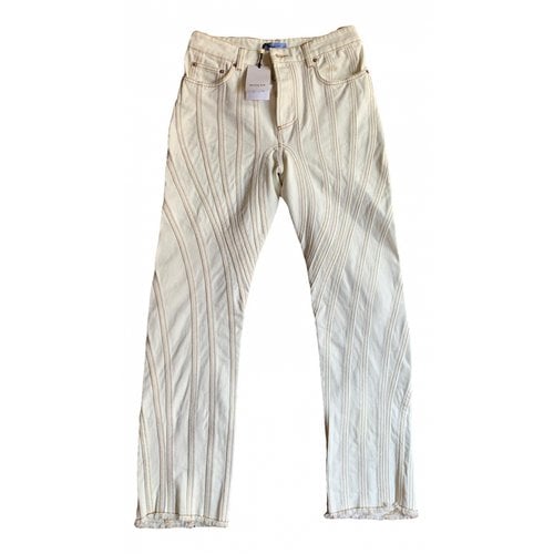 Pre-owned Mugler Boyfriend Jeans In White