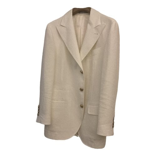 Pre-owned Brunello Cucinelli Linen Jacket In White
