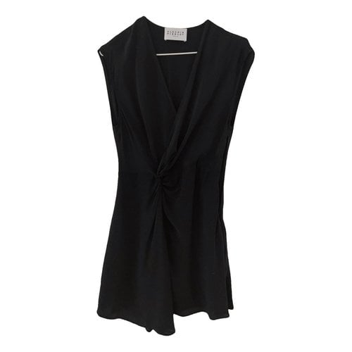 Pre-owned Claudie Pierlot Silk Mini Dress In Black