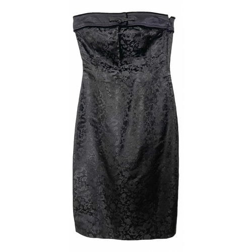 Pre-owned Alberta Ferretti Silk Mini Dress In Black