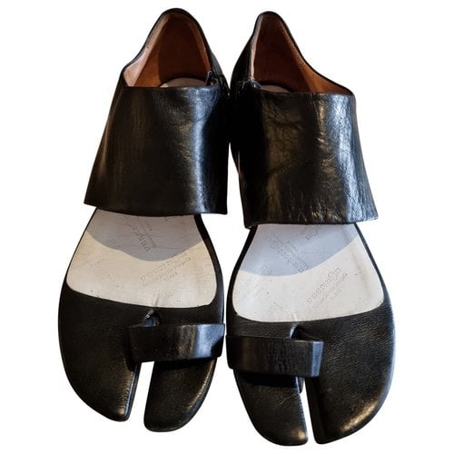 Pre-owned Maison Margiela Leather Sandal In Black