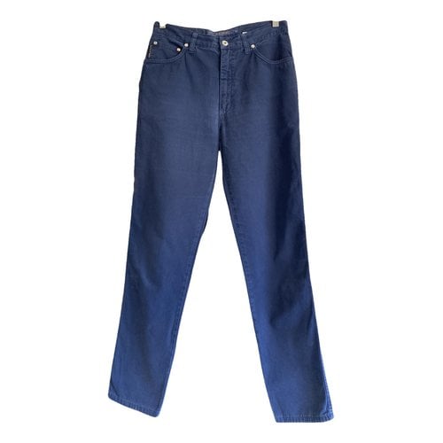 Pre-owned Krizia Slim Pants In Blue