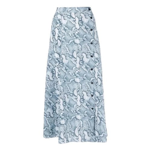 Pre-owned Zadig & Voltaire Spring Summer 2020 Silk Maxi Skirt In Blue