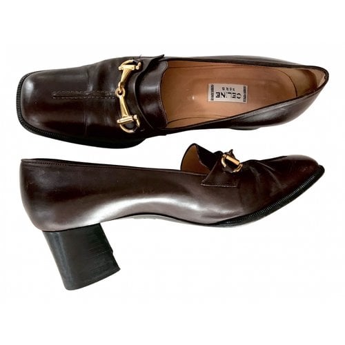 Pre-owned Celine Leather Flats In Brown