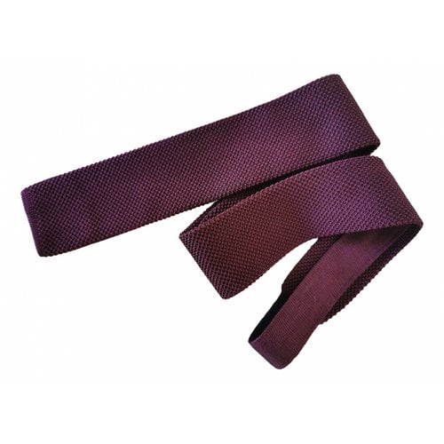 Pre-owned Prada Silk Tie In Burgundy