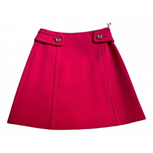 Pre-owned Prada Wool Mini Skirt In Red