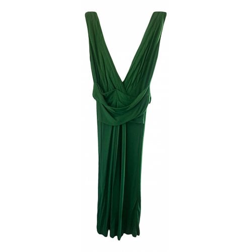 Pre-owned Gucci Linen Maxi Dress In Green