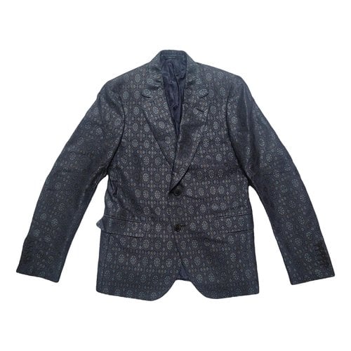 Pre-owned Gucci Silk Jacket In Blue