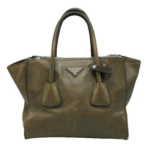 Pre-owned Prada Paradigme Leather Crossbody Bag In Green