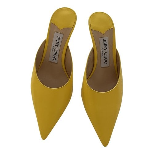 Pre-owned Jimmy Choo Leather Mules & Clogs In Yellow