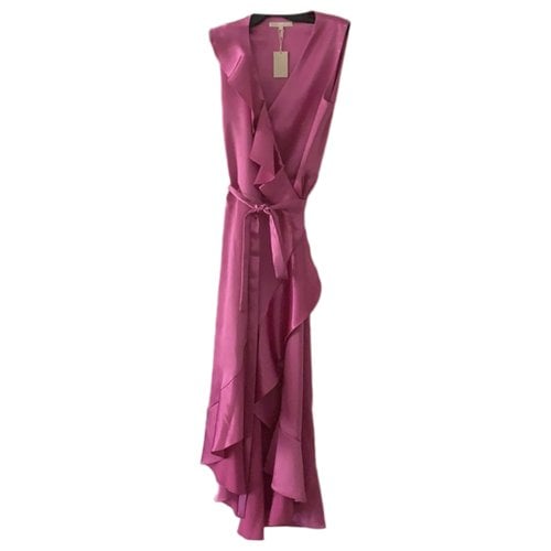Pre-owned Maje Silk Mid-length Dress In Pink