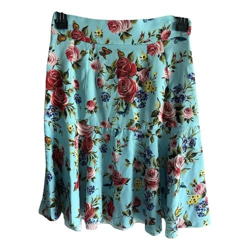Pre-owned Dolce & Gabbana Silk Mid-length Skirt In Turquoise
