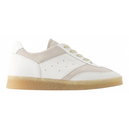Pre-owned Maison Margiela Leather Trainers In White
