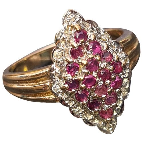 Pre-owned Georg Jensen Yellow Gold Ring In Pink