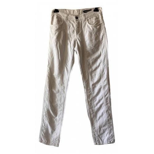 Pre-owned Jeckerson Straight Pants In White