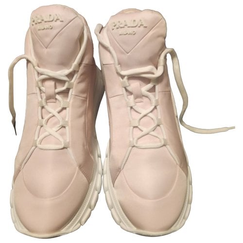 Pre-owned Prada Lace Ups In Pink