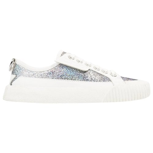 Pre-owned Jimmy Choo Leather Trainers In Silver