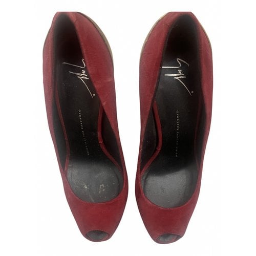 Pre-owned Giuseppe Zanotti Leather Mules & Clogs In Burgundy