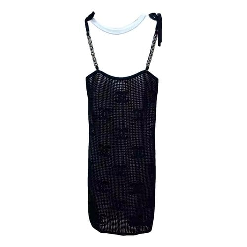 Pre-owned Chanel Cashmere Mid-length Dress In Black