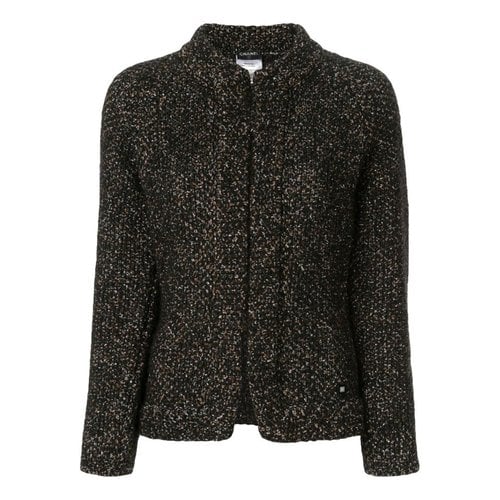 Pre-owned Chanel Tweed Cardi Coat In Multicolour