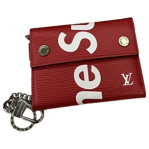 Pre-owned Louis Vuitton X Supreme Leather Small Bag In Red