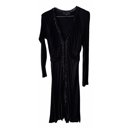 Pre-owned Talbot Runhof Silk Mid-length Dress In Black