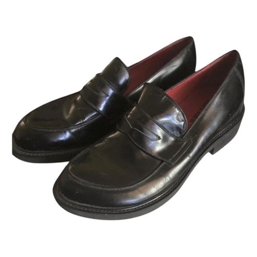 Pre-owned Jean Paul Gaultier Leather Flats In Black