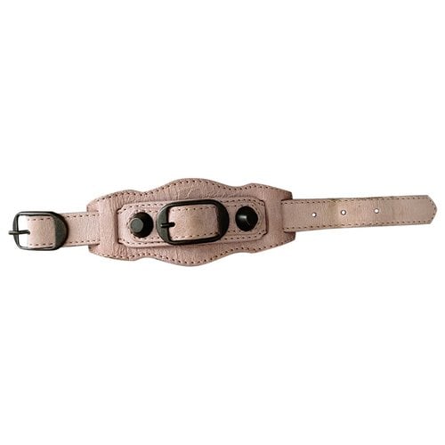 Pre-owned Balenciaga Leather Bracelet In Pink