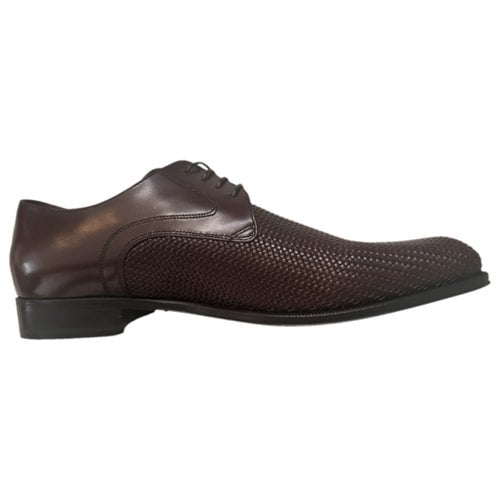 Pre-owned Bruno Magli Leather Flats In Brown