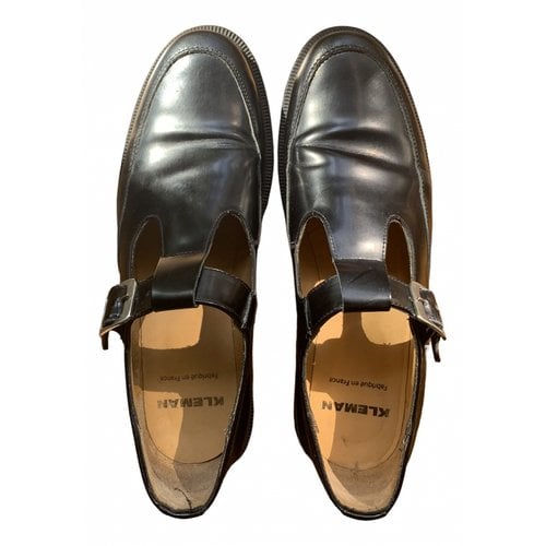 Pre-owned Kleman Patent Leather Flats In Black