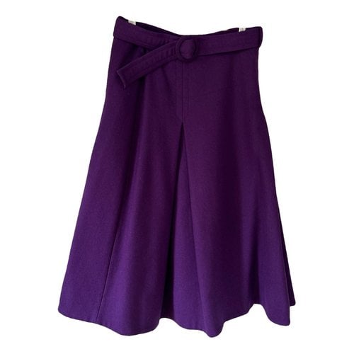 Pre-owned Orla Kiely Wool Mid-length Skirt In Purple