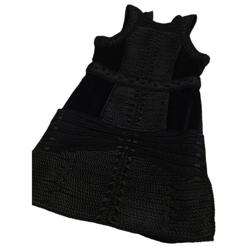 Pre-owned Balmain Velvet Mid-length Dress In Black