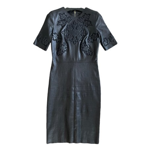 Pre-owned Jitrois Leather Mid-length Dress In Black