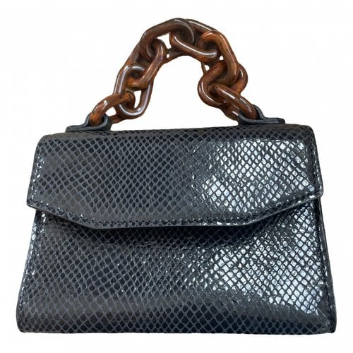 Pre-owned Ganni Patent Leather Mini Bag In Black