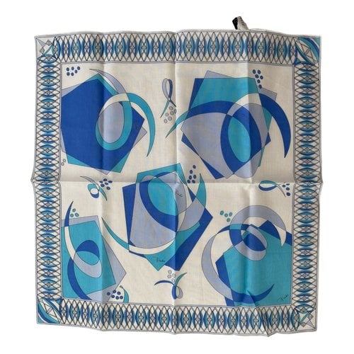 Pre-owned Emilio Pucci Silk Handkerchief In Blue
