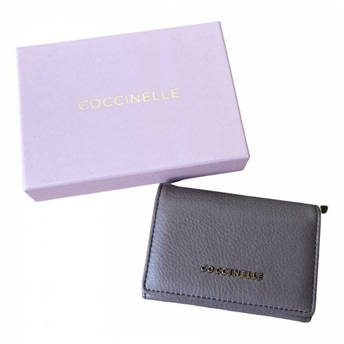 Pre-owned Coccinelle Leather Card Wallet In Purple