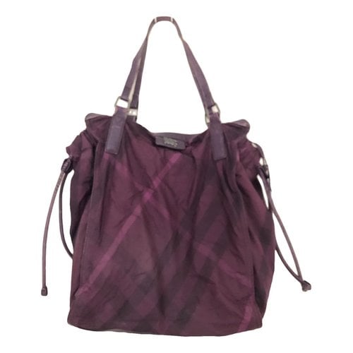Pre-owned Burberry Cloth Tote In Purple